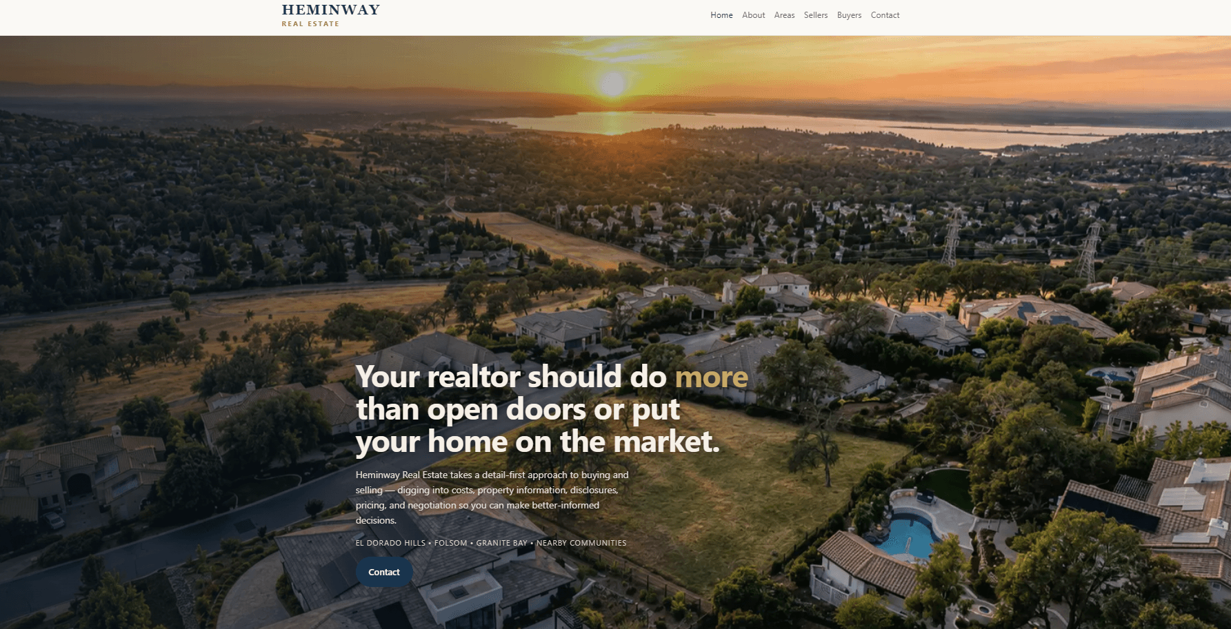 Heminway Real Estate website homepage